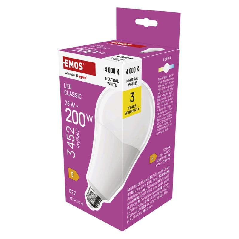 EMOS LED CLS A95 28W (200W) 3452lm E27 NW 1