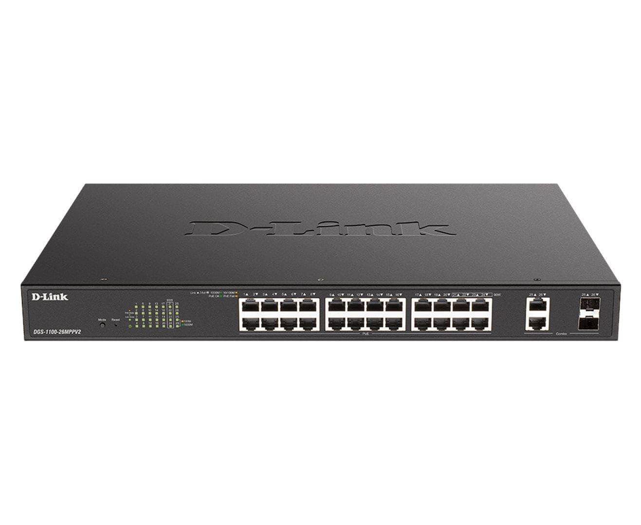 D-Link DGS-1100-26MPV2/E26-Port PoE+ Gigabit Smart Man, 370W 1
