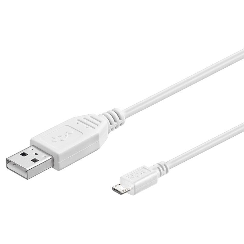 PremiumCord Kábel micro USB 2.0, AB 0,5m, biela 1