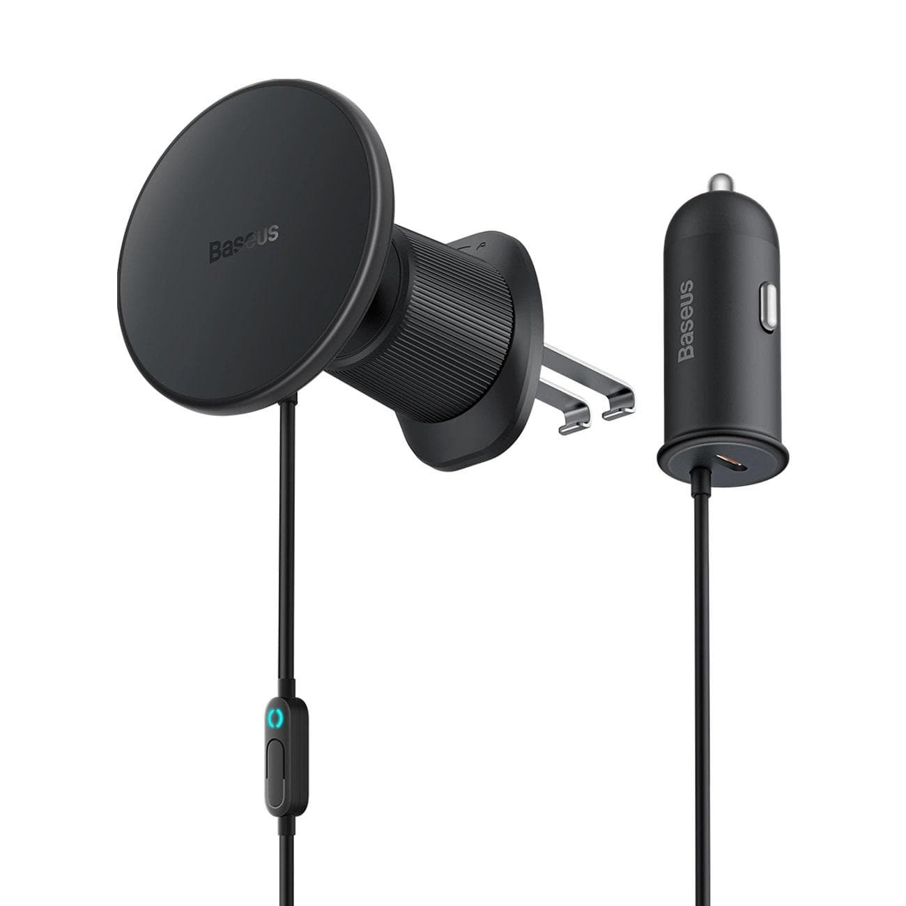 Baseus Magnetický držiak do ventilačnej mriežky s nabíjačkou USB-C 15W+25W čierny 1