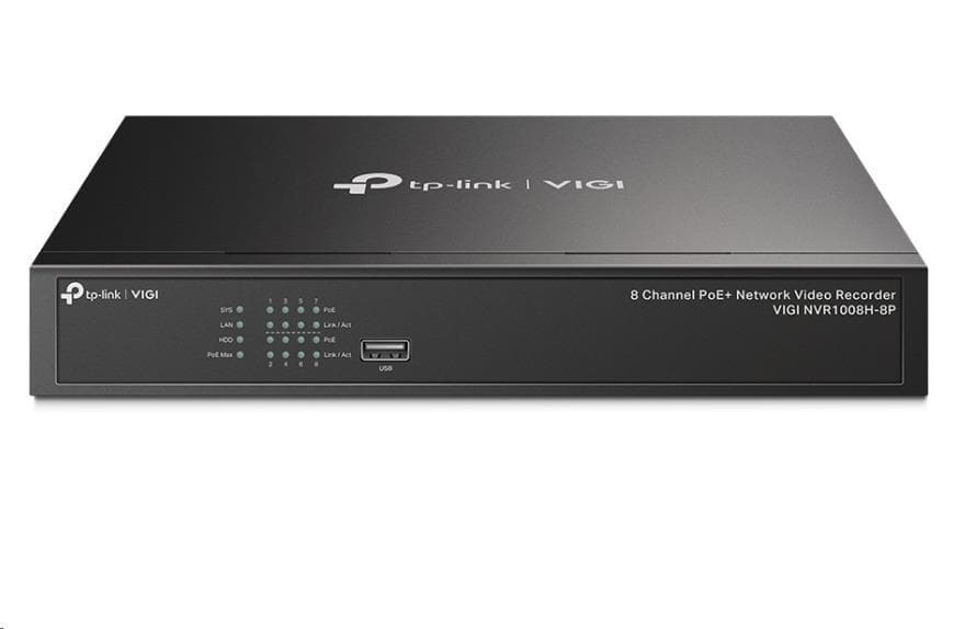 TP-Link VIGI NVR1008H-8P, videorekordér, 8 kanálov, 8xPoE, 1x100Mbps LAN, 1xVGA, 1xHDMI, 2xUSB2.0 1