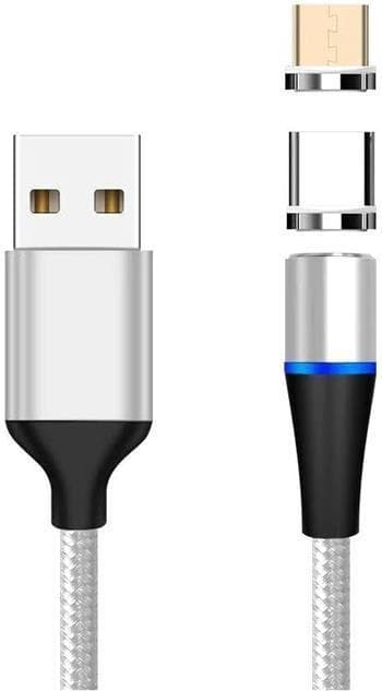 PremiumCord Magnetický micro USB a USB-C nabíjací a dátový kábel, 1m, strieborná 1