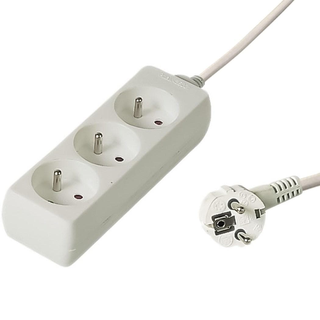 PREMIUMCORD Predlžovací prívod 230V 2m, 3 zásuvky, biela
