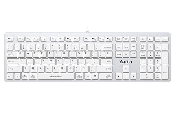 A4tech Klávesnica FX50, kancelárska klávesnica, membránová, bezdrôtová, CZ/SK, Biela