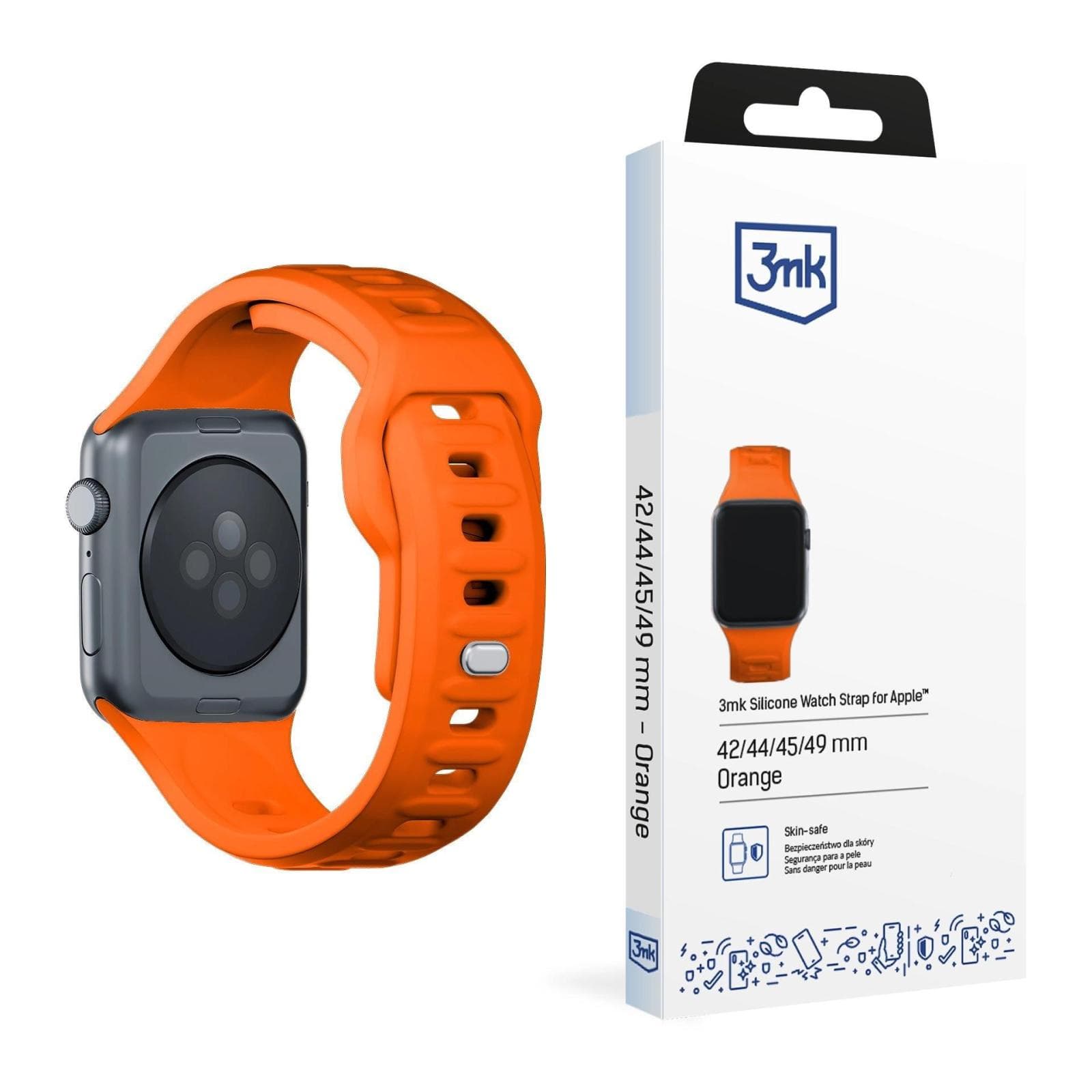 3mk remienok Watch Strap pre Apple 42/44/45/49 mm Orange 1