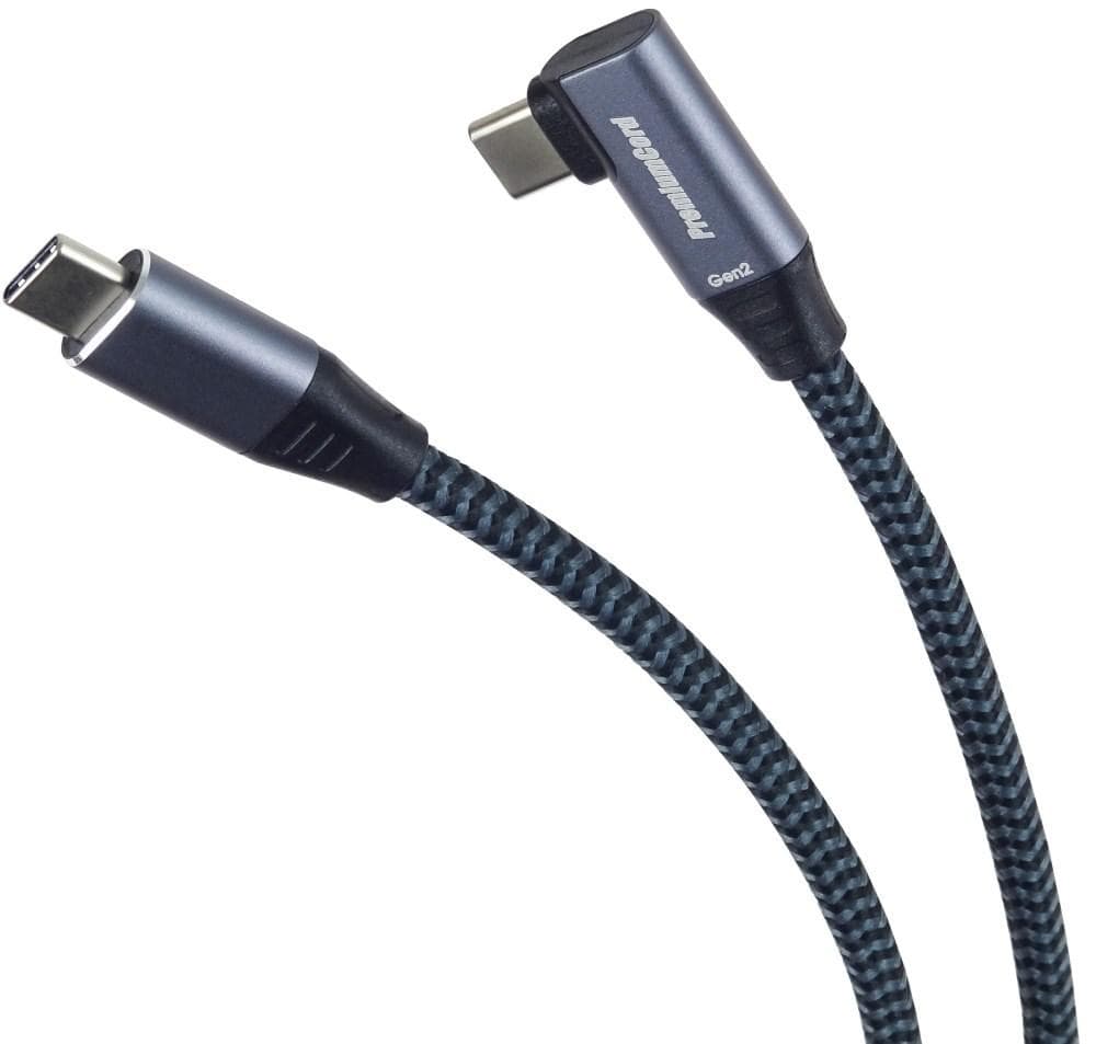 PREMIUMCORD USB-C zahnutý kábel (USB 3.2 Gen2x2, 5A, 100W, 20Gbit/s) 3m, Sivá 1