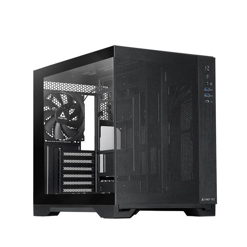 CHIEFTEC skriňa VISIO AIR, ATX, 1x USB-C 3.2, 2x USB 3.0, 3x 140mm Fan, čierna