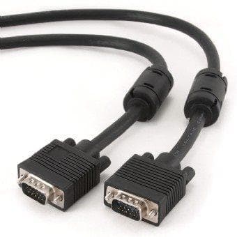 GEMBIRD Kábel prípojný k mon 15M/15M VGA 15m tienený extra, ferrity BLACK