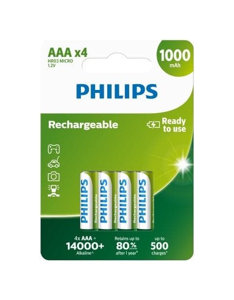 Philips dobíjacia batéria AAA 1000mAh, NiMH - 4ks 1