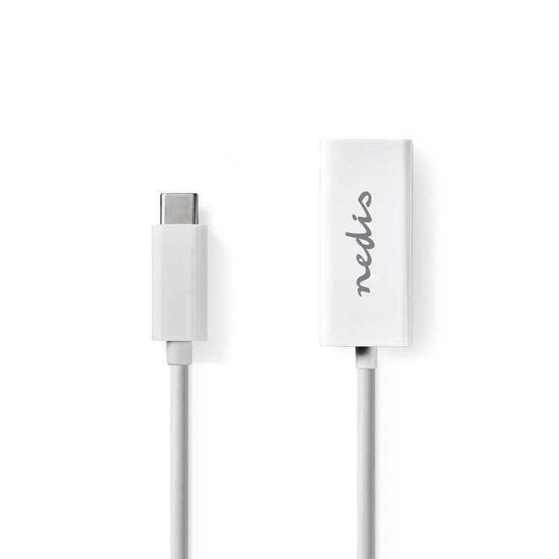 Nedis CCGB64950WT02 - Sieťový adaptér USB | USB 3.2 Gen 1 | 1000 Mbps | USB-C Zástrčka | RJ45 Zásuvka | 0.20 m | Biela 1