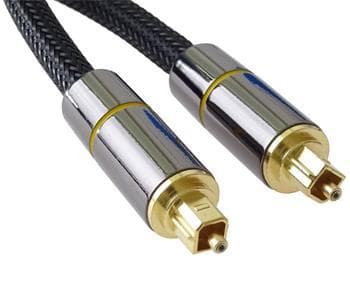 PremiumCord Optický audio kábel Toslink, OD: 7mm, Gold-metal design + Nylon 2m