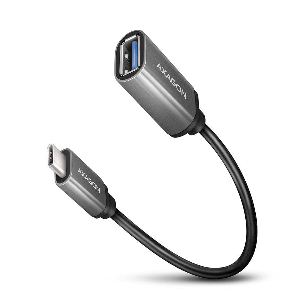AXAGON RUCM-AFAC, káblová redukcia USB-C (M) <-> USB-A (F), 20cm, USB 3.2 Gen 1, 3A, ALU 1
