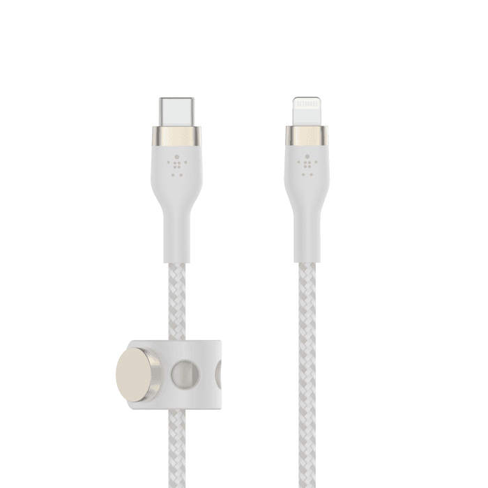 Belkin BOOST CHARGE ™ Lightning / USB-C kábel, 3m, biely - odolný PRO Flex 1