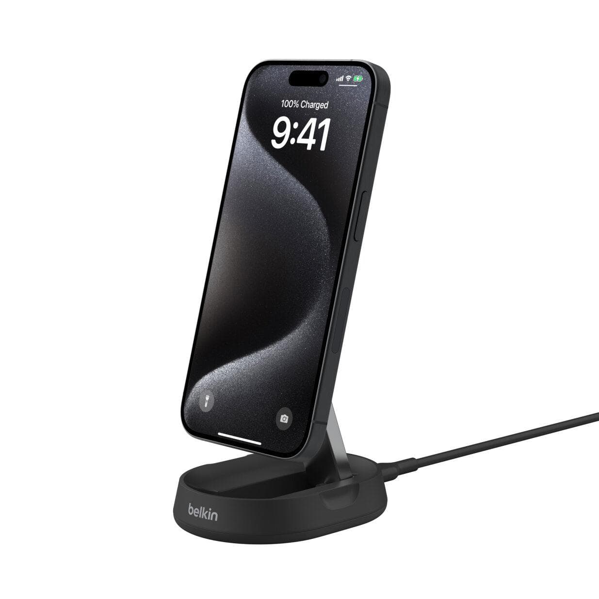 Belkin BOOST CHARGE™ PRE Qi2 15W Magnetický nabíjací stojan, konvertibilný, bez adaptéra, čierna