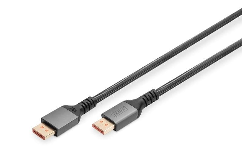 Digitus DP Kábel PREMIUM DP2.1 1m 16K@60Hz, UHD, 80Gbps, Alu 1