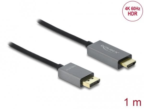 Delock Kábel z Active DisplayPort 1.4 na HDMI, 4K, 60 Hz (HDR), 1 m 1