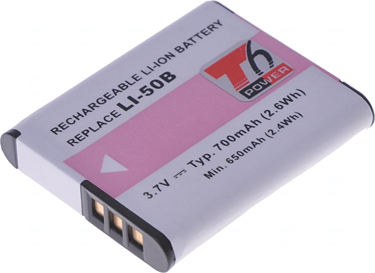 Batéria T6 Power pre Li-50B, D-Li92, DB-100, VW-VBX090, NP-150, LB-050, LB-052, 730mAh, 2,7Wh 1