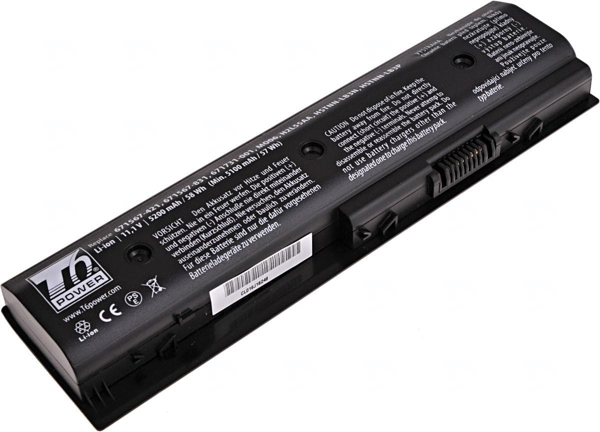 Batéria T6 Power pre HP Pavilion dv4-5000, dv6-7000, dv7-7000, m6-1000, 5200mAh, 58Wh, 6cell