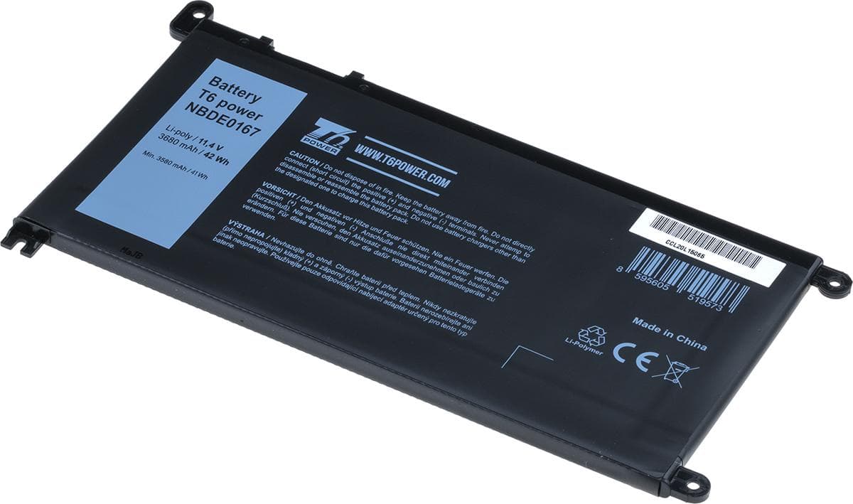 Batéria T6 Power pre Dell Insprion 15 5568, 5578, Vostro 5468, 5568, 3680mAh, 42Wh, 3cell, Li-pol