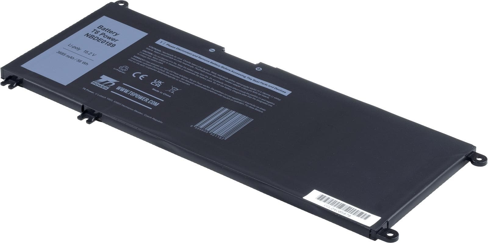 Batéria T6 Power Dell Insprion 7778, 7779, 7573, 7577, Latitude 3380, 3685mAh, 56Wh, 4cell, Li-pol 1