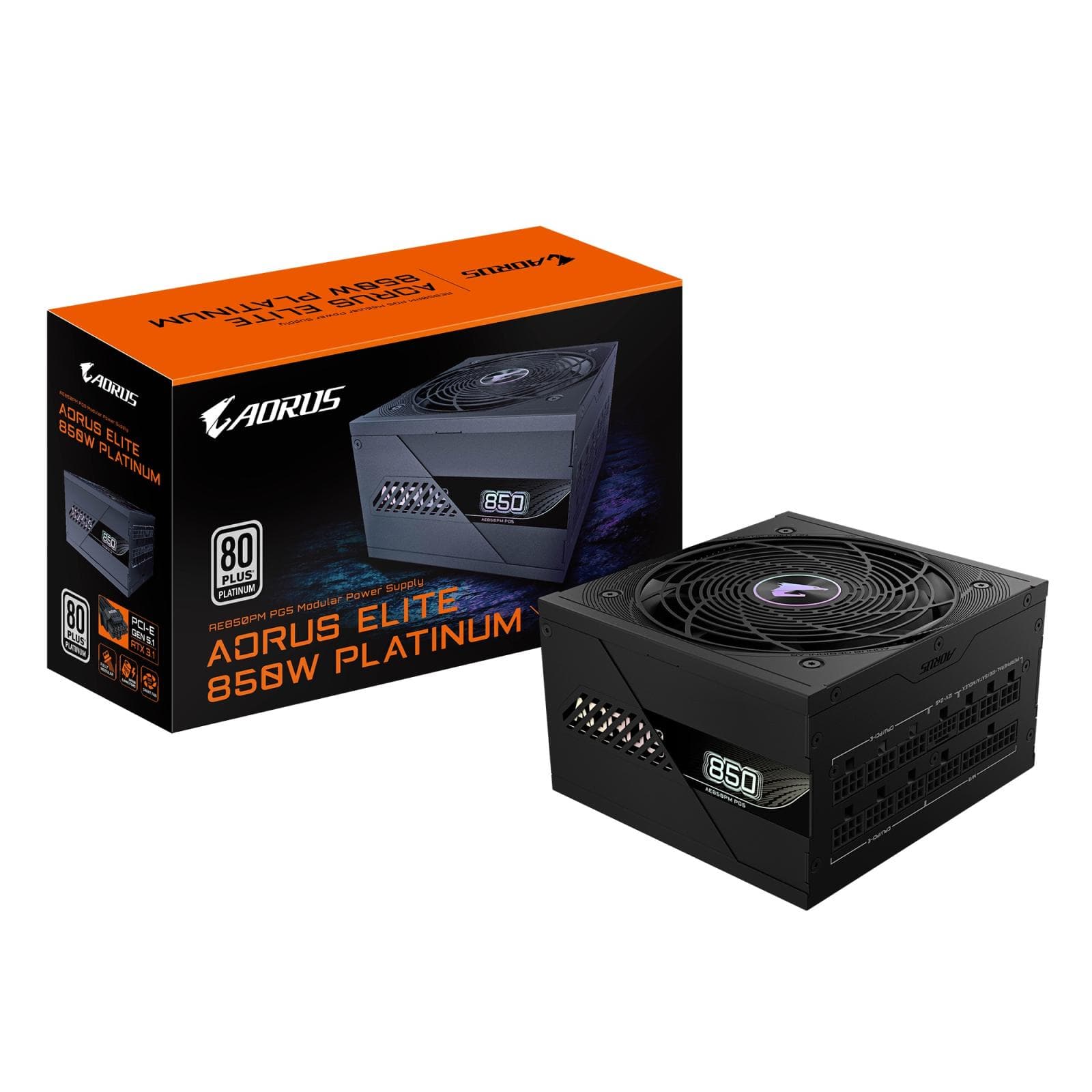 GIGABYTE AORUS ELITE P850W/850W/ATX 3.1/80PLUS Platinum/Modular/Retail 1