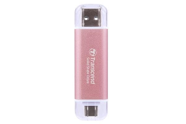 TRANSCEND Externý SSD ESD310P 2TB, External SSD, USB 10Gbps, Type C/A, ružová