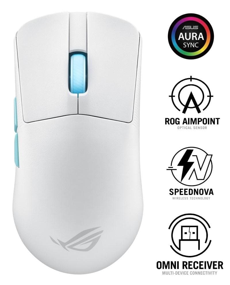 ASUS myš ROG Harpe Ace Aim Lab Edition, Bluetooth, biela