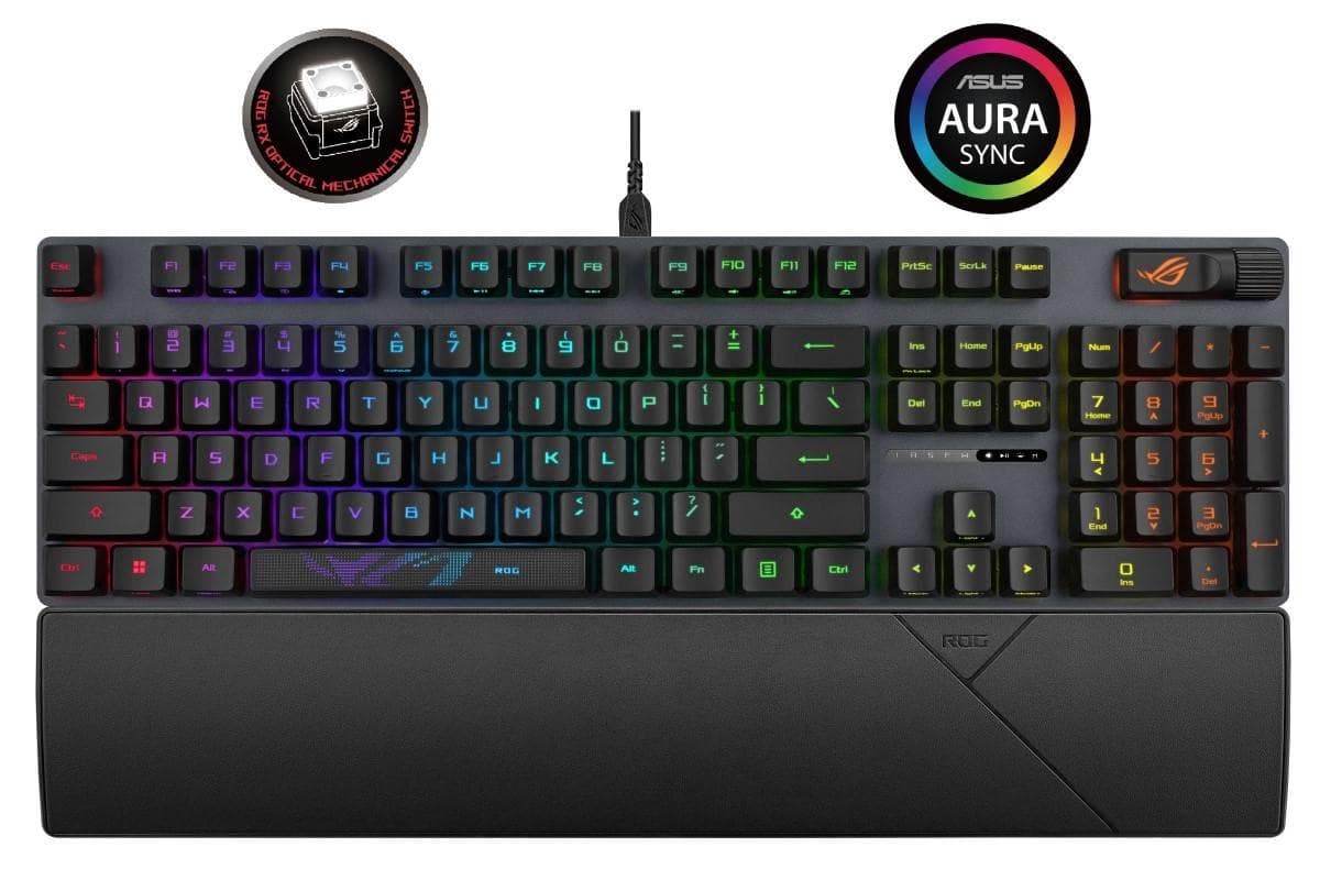 ASUS klávesnica ROG STRIX SCOPE II, mechanická, drôtová, ROG RX RED/PBT, US