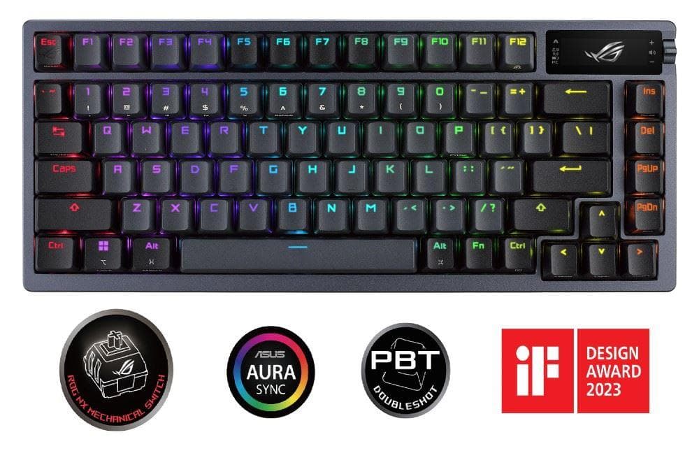 ASUS klávesnica ROG AZOTH, mechanická, Bluetooth, US, čierna