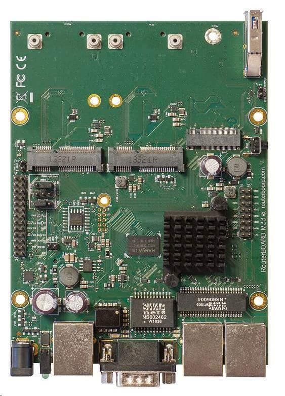 MikroTik RouterBOARD RBM33G, dual-core 880MHz, 256MB DDR3, 3x GLAN, 2x mini-PCIe, 2x SIM slot, 1x M.2, USB, RS232, vr. L4 1