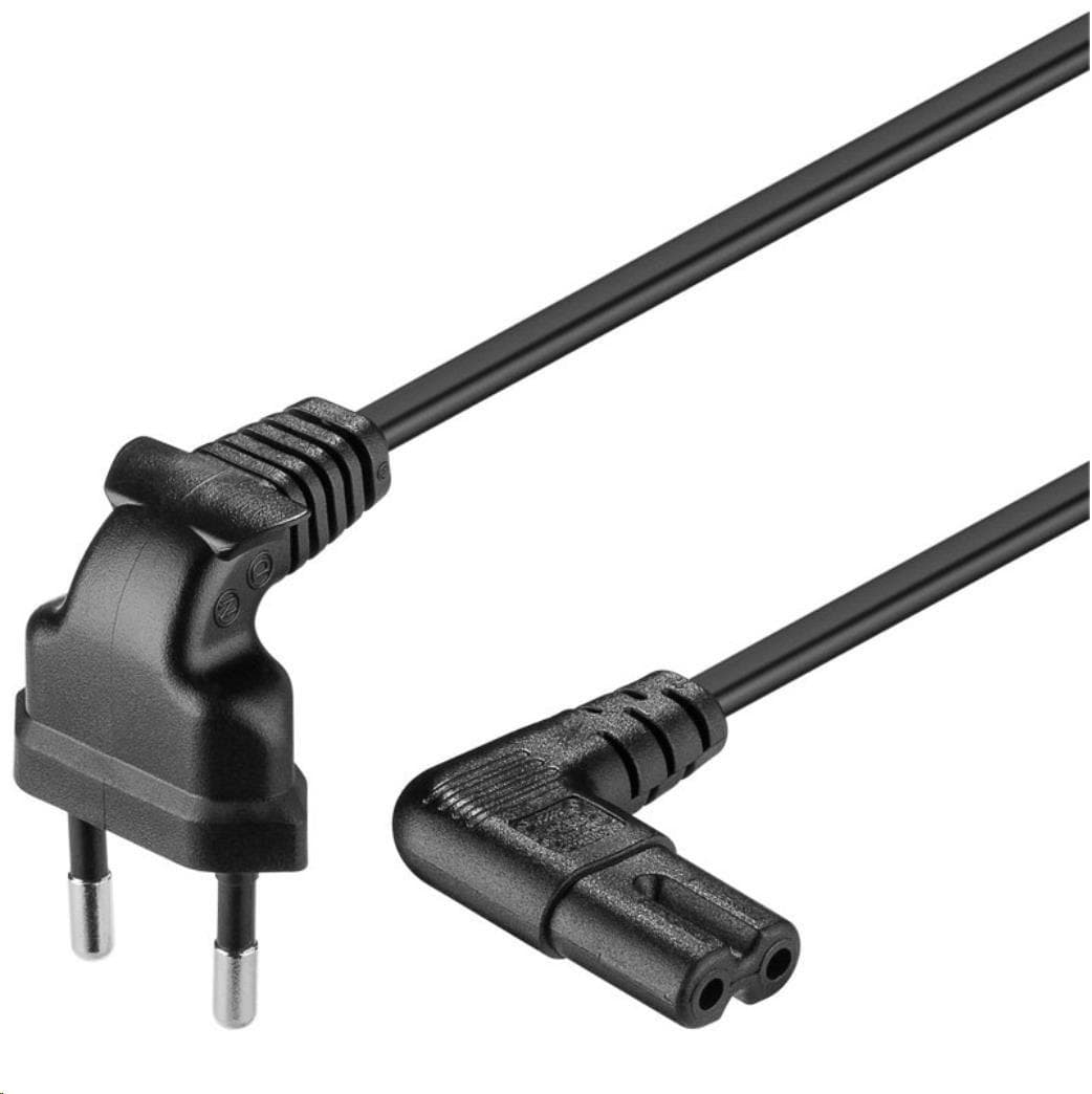 PREMIUMCORD Kábel sieťový 230V k magnetofónu so zahnutými konektormi 1m 1
