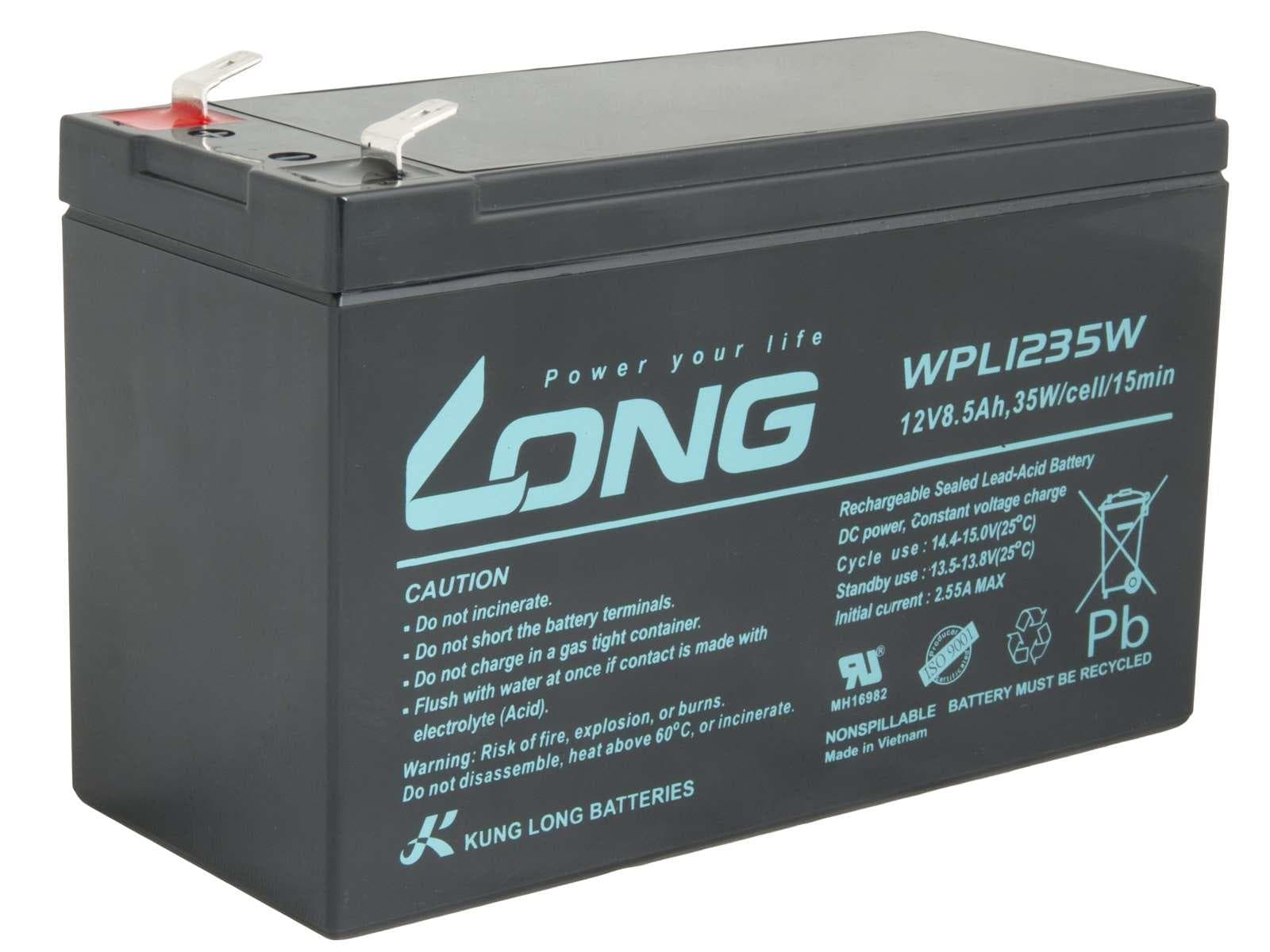 LONG batéria 12V 8, 5Ah F2 HighRate LongLife 9 rokov (WPL1235W) 1