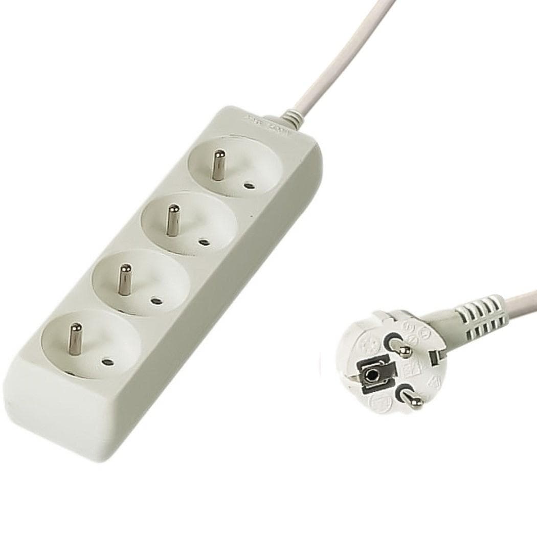 PREMIUMCORD Predlžovací prívod 230V 3m, 4 zásuvky, biela
