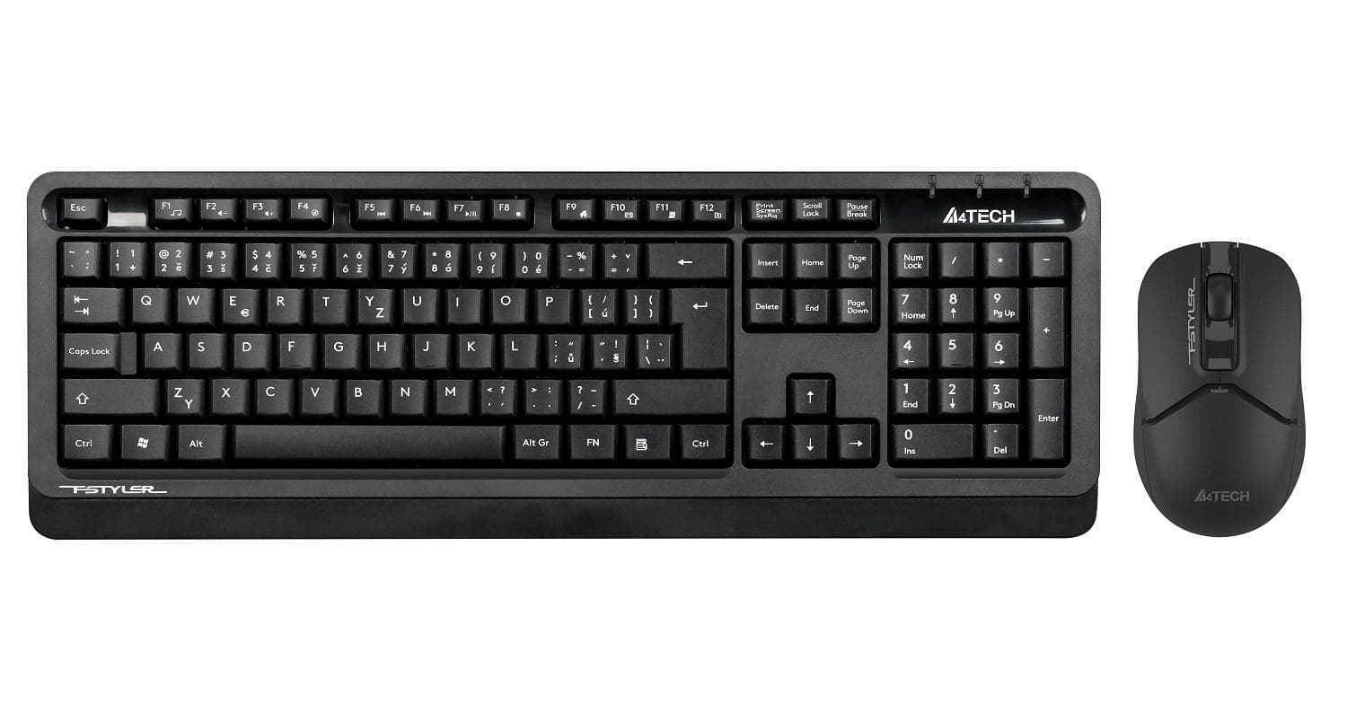 A4tech Bezdrôtový kancelársky set klávesnice+myš FG1012S, CZ/SK, čierna 1
