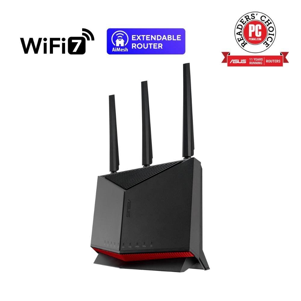 ASUS Router RT-BE86U, Herný WiFi7 Router, AiMesh, 2xWAN, 3xLAN, 1xUSB 3.2 1