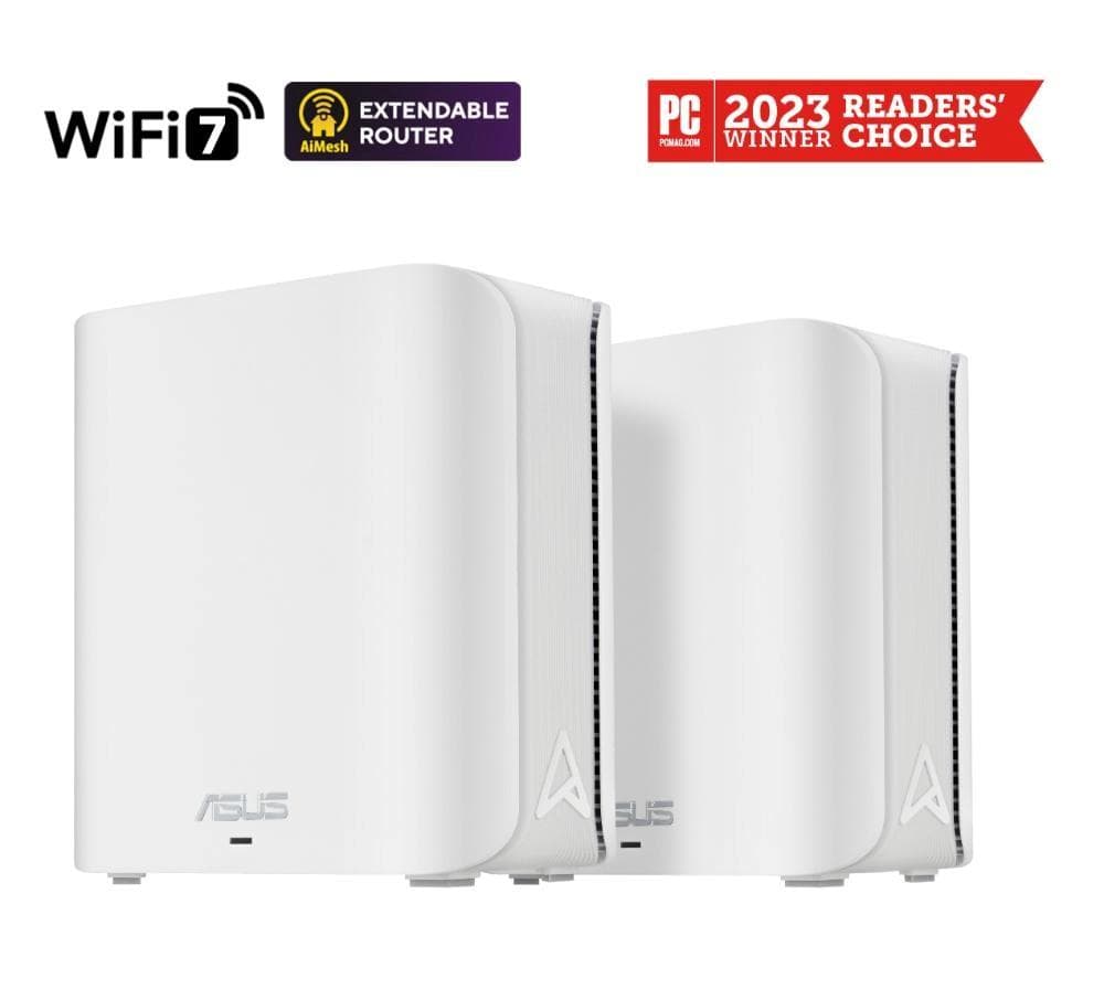 ASUS ZenWifi BD4 2-pack, WiFi7 Extendable Router, AiMesh, 2x WAN/LAN 1