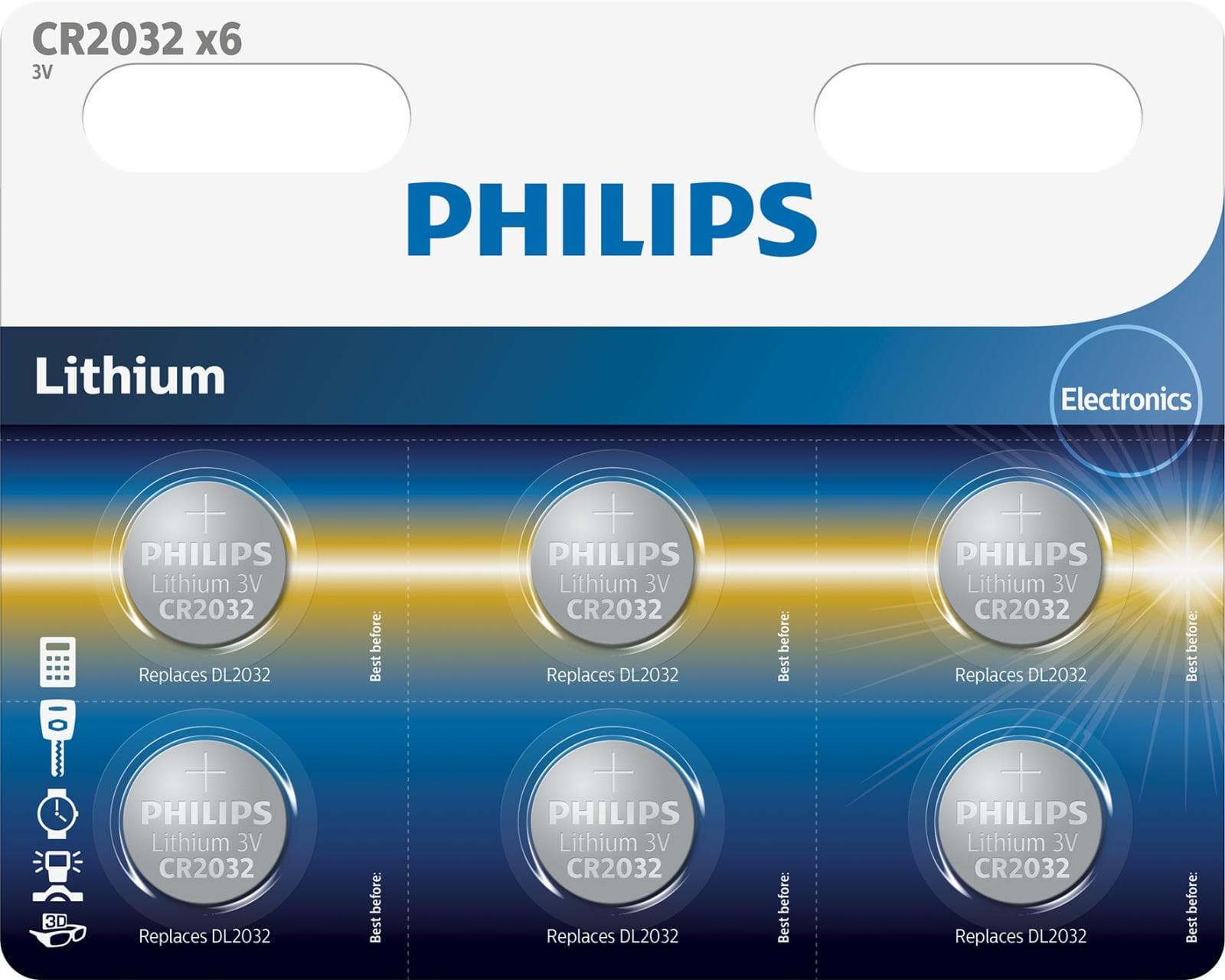 Philips batéria CR2032P6/01B - 6ks 1