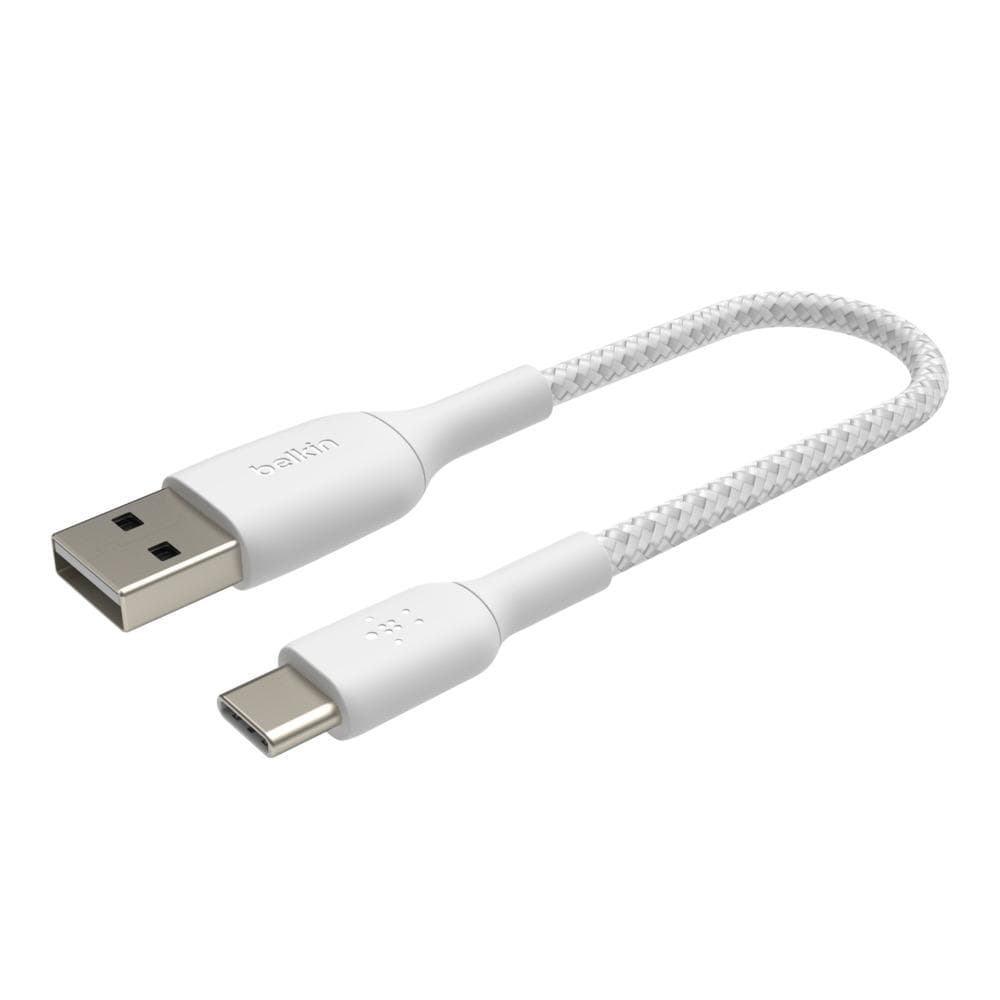 Belkin BOOST CHARGE™ USB-C/USB-A kábel, 15cm, biely - odolný 1