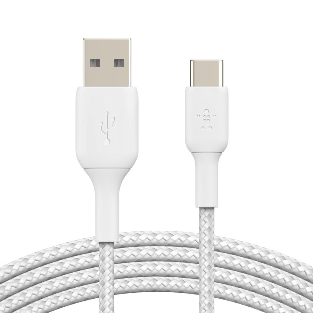 Belkin BOOST CHARGE™ USB-C/USB-A kábel, 2m, biely - odolný