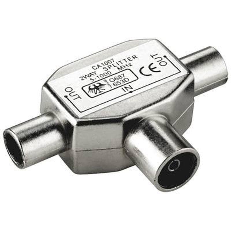 PremiumCord TV antenný zlučovač-rozbočovač IEC 75 Ohm 1xF-2xM 1