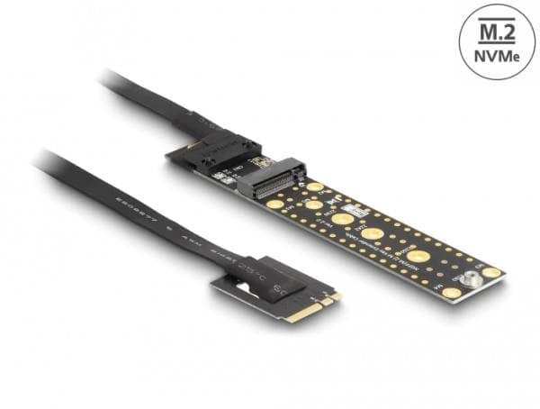 Delock Karta Riser NVMe M.2 Key A+E zástrčková na Key M Slot, s káblom dĺžky 20 cm