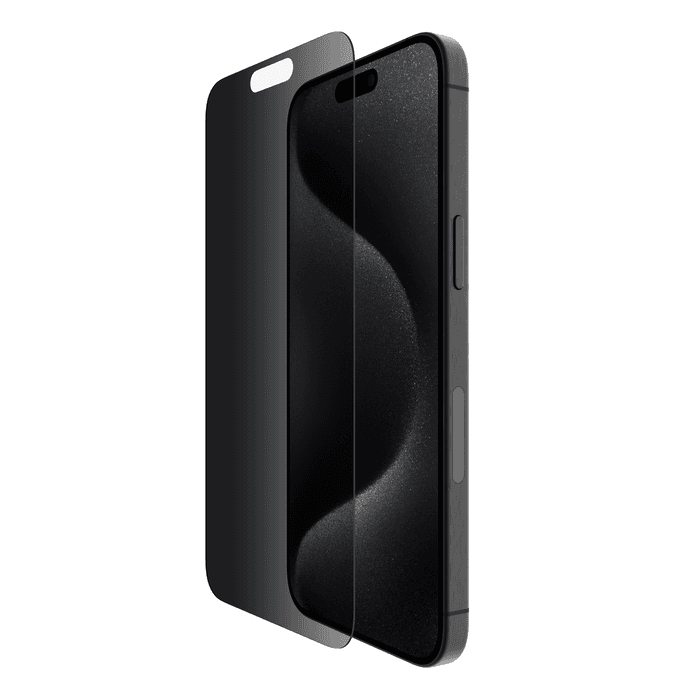 Belkin SCREENFORCE™ TemperedGlass Privacy Anti-Microbial ochranné privátne sklo pre iPhone 15 Pro Max 1