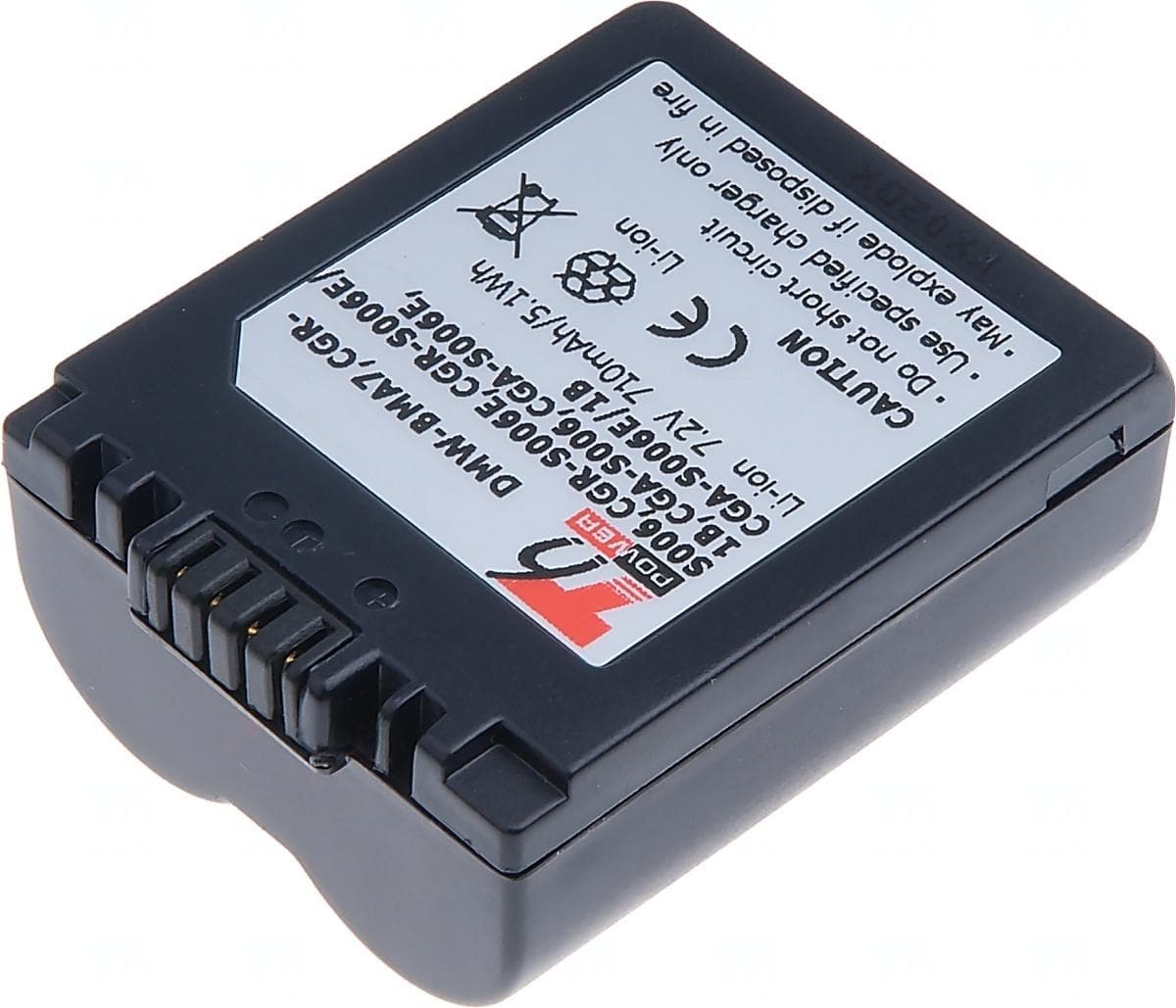 Batéria T6 Power Panasonic DMW-BMA7, CGR-S006, CGR-S006E, CGA-S006, BP-DC5-E, 710mAh, 5,1Wh 1