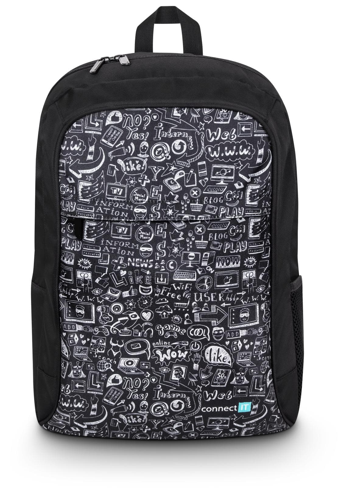 CONNECT IT Doodle batoh, 15,6" , 5 vreciek, pláštenka, ČIERNY 1