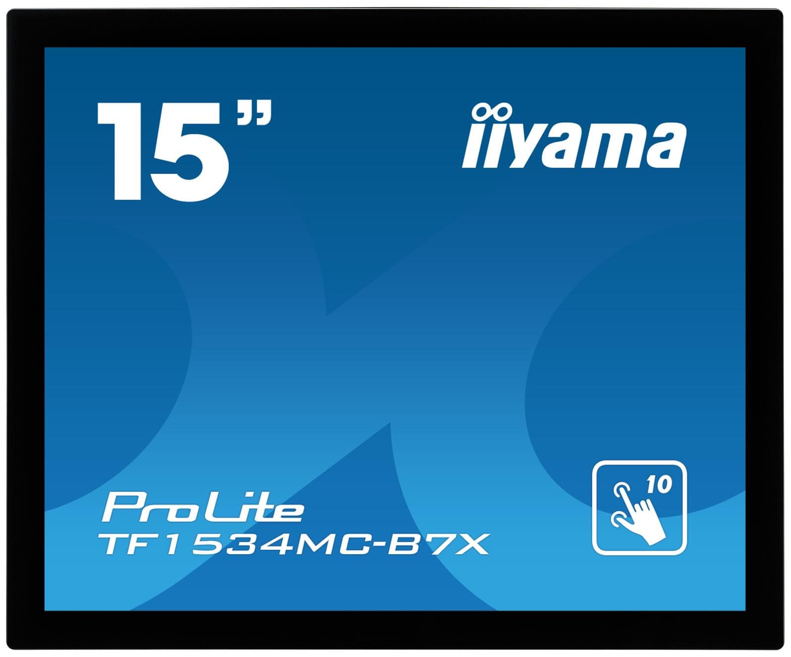 15" iiyama TF1534MC-B7X: TN, XGA, capacitive, 10P, 370cd/m2, VGA, DP, HDMI, IP65, čierny 1