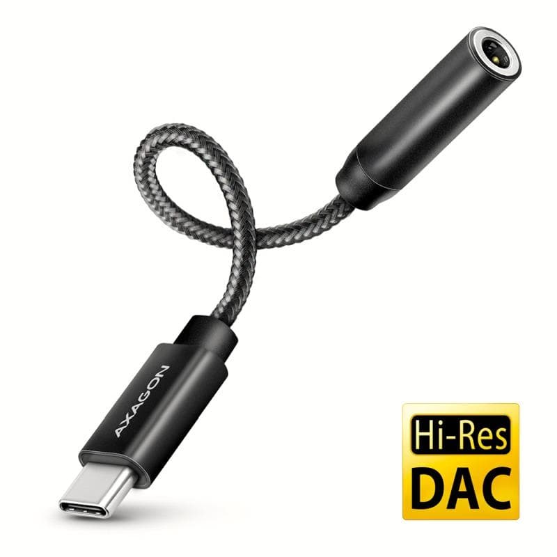 AXAGON ADA-HCPD, USB-C na 3.5mm jack - Hi-Res DAC audio adaptér, 384kHz/32bit, stereo, PD 60W 3A
