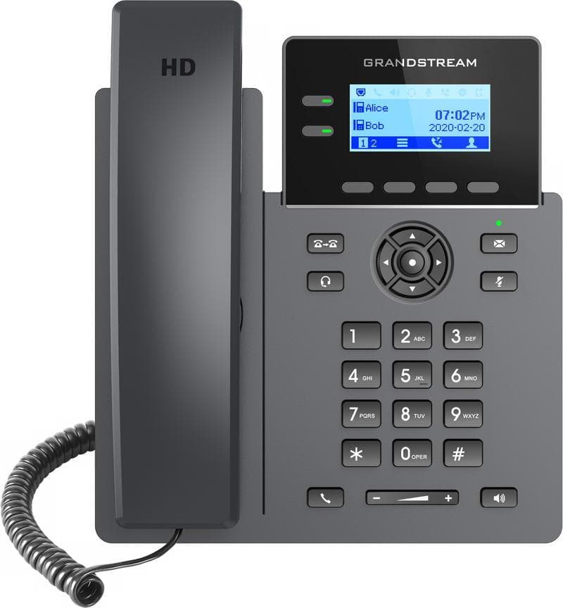 Grandstream GRP2602 SIP telefón, 2,21" LCD podsv. displej, 4 SIP účty, 2x100Mbit port 1