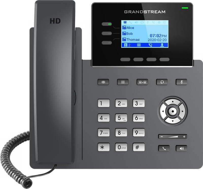 Grandstream GRP2603P SIP telefón, 2,48" LCD podsv. displej, 6 SIP účty, 2x1Gbit port, PoE 1