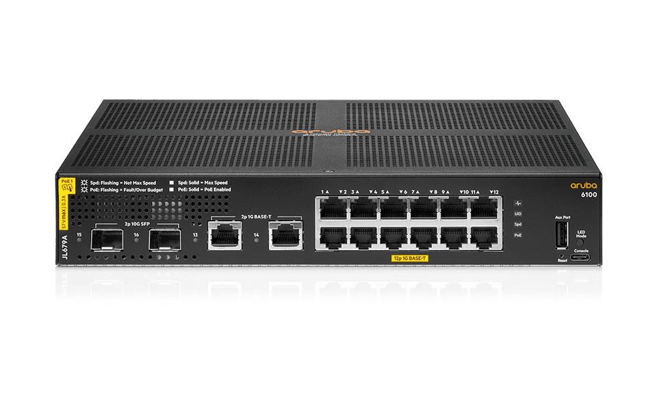 Aruba 6100 12G CL4 2SFP+ 139W Switch