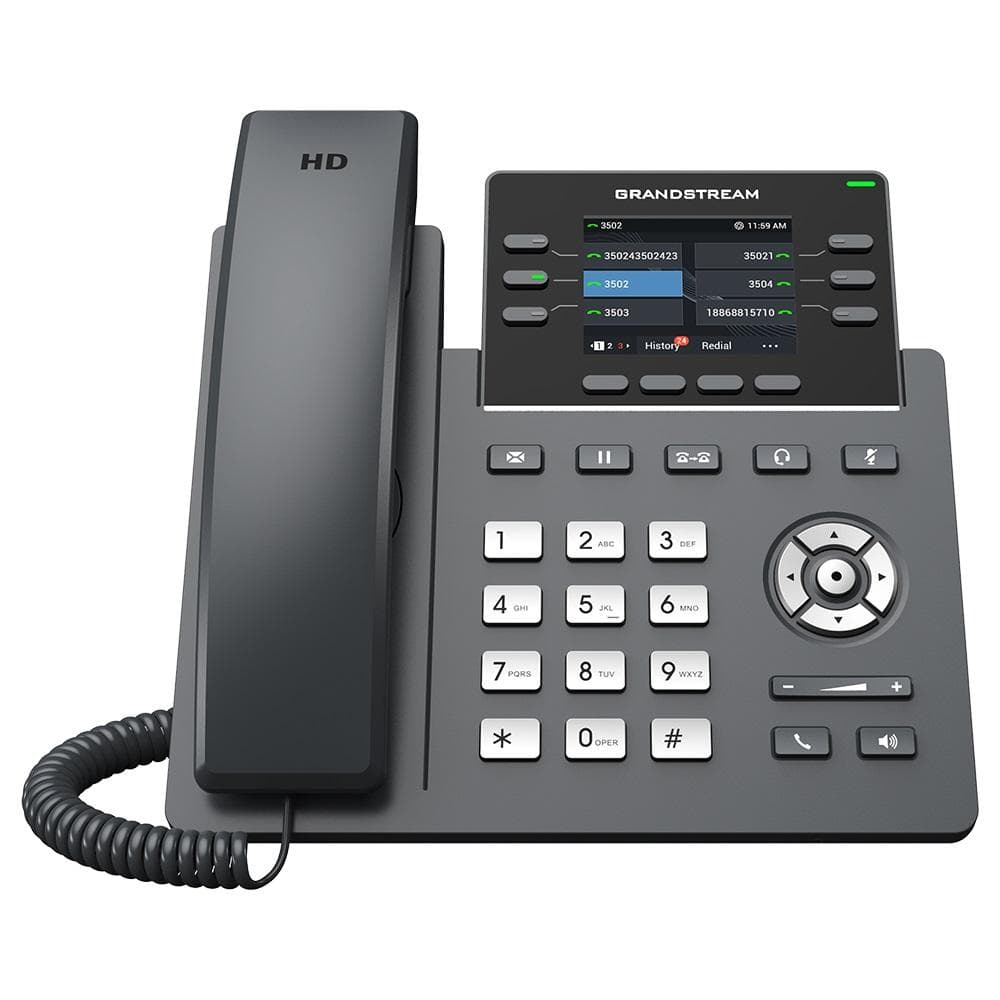 Grandstream GRP2613W SIP telefón, 2.8" TFT bar. displej, 4 SIP účty, 6 prog.tl., 2xGigabit PoE, WiFi 1